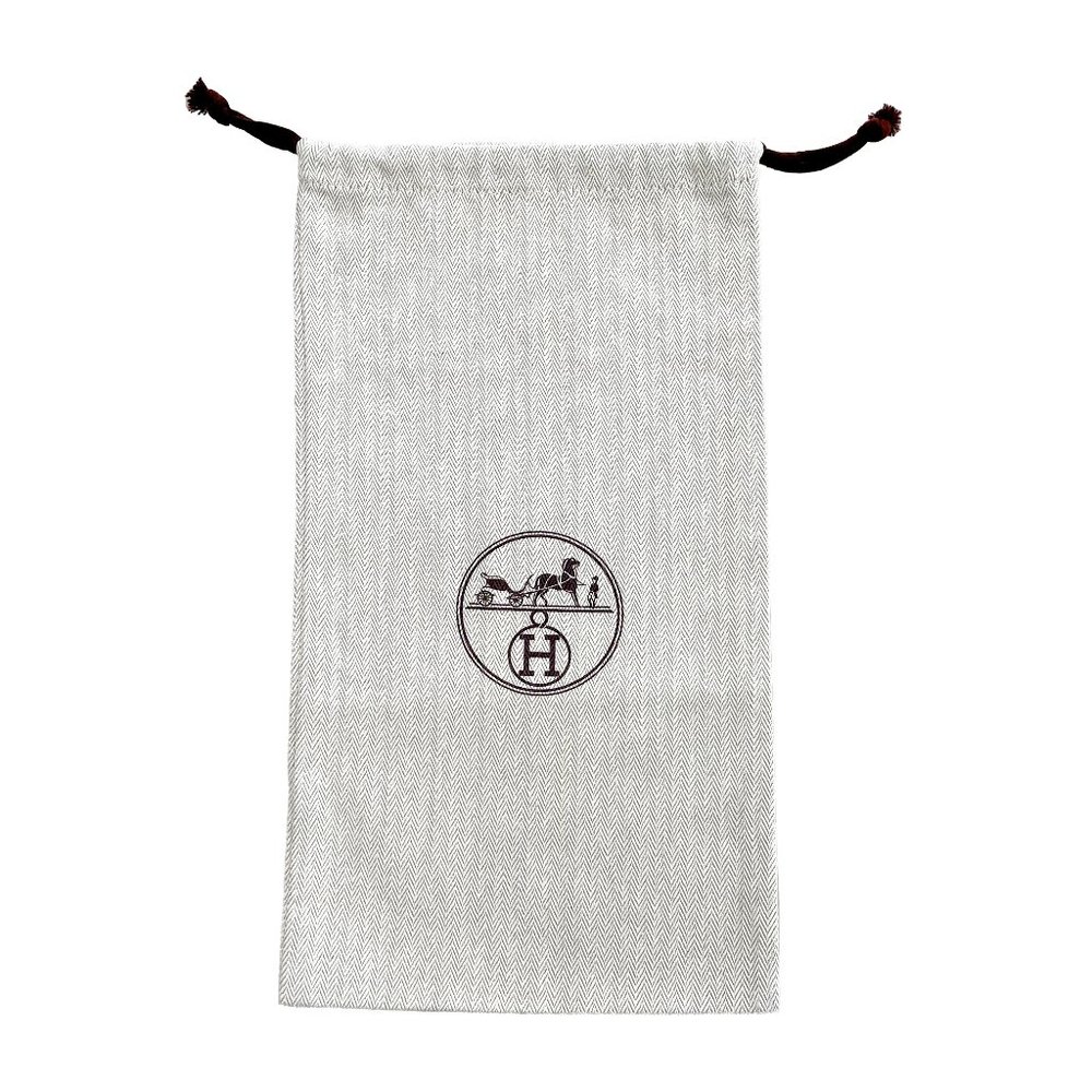 Hermes Herringbone Tweed Drawstring Storage Dust Bag - 7.5" x 13.5"
